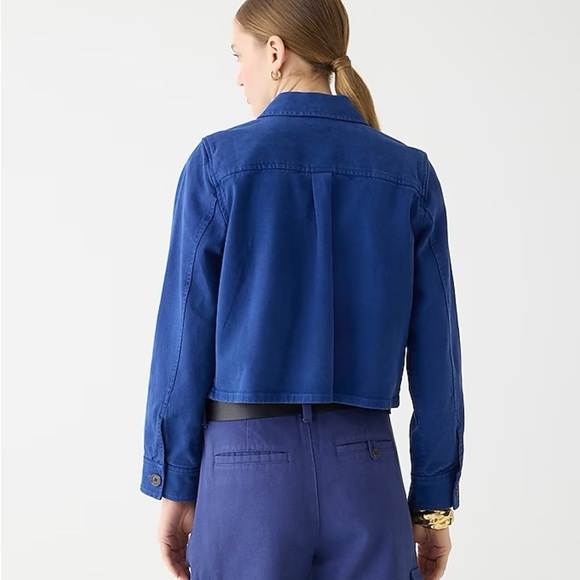 J. Crew Cargo cropped shirt-jacket in chino - Picture 2 of 9